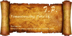 Tomasovszky Patrik névjegykártya